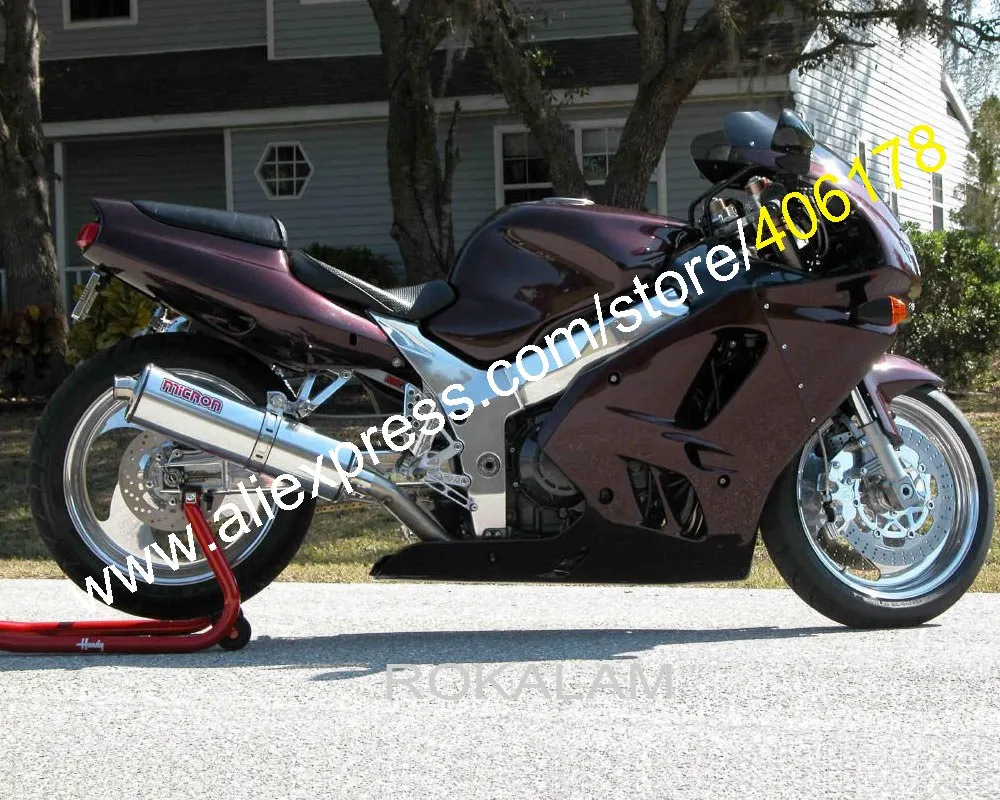 Cheap Fairing Kit Fit For Kawasaki ZX9R 1994-1997 ZX-9R 94-97 Silver Black Motorcycle Fairings