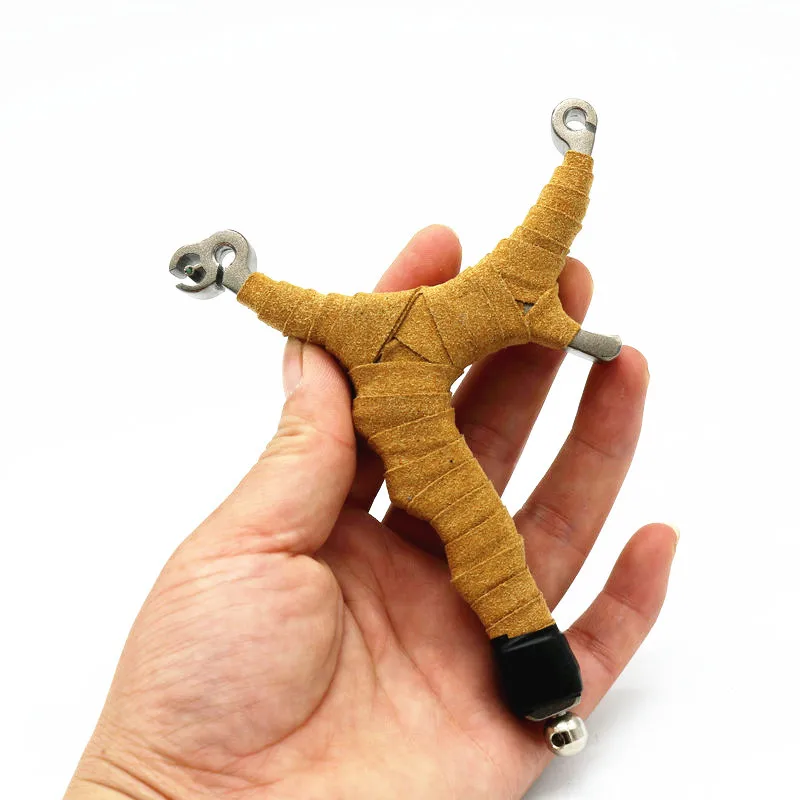 High Precision Slingshot 304 Stainless Steel Iron Hand Flat Leather Catapult  Hunting Accessories  Bow Hunting