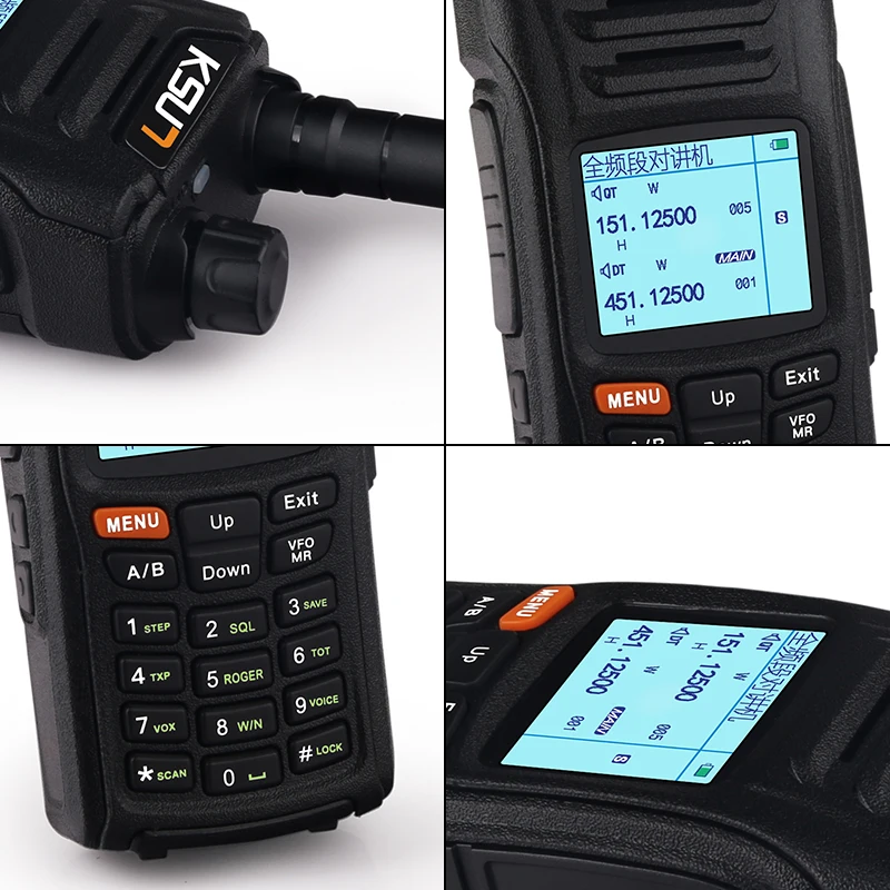 Walkie Talkie ยาวช่วง VHF UHF วิทยุ Station 999ช่องวิทยุ10KM VOX การล่าสัตว์ Talkie walkie KSUN UV68D