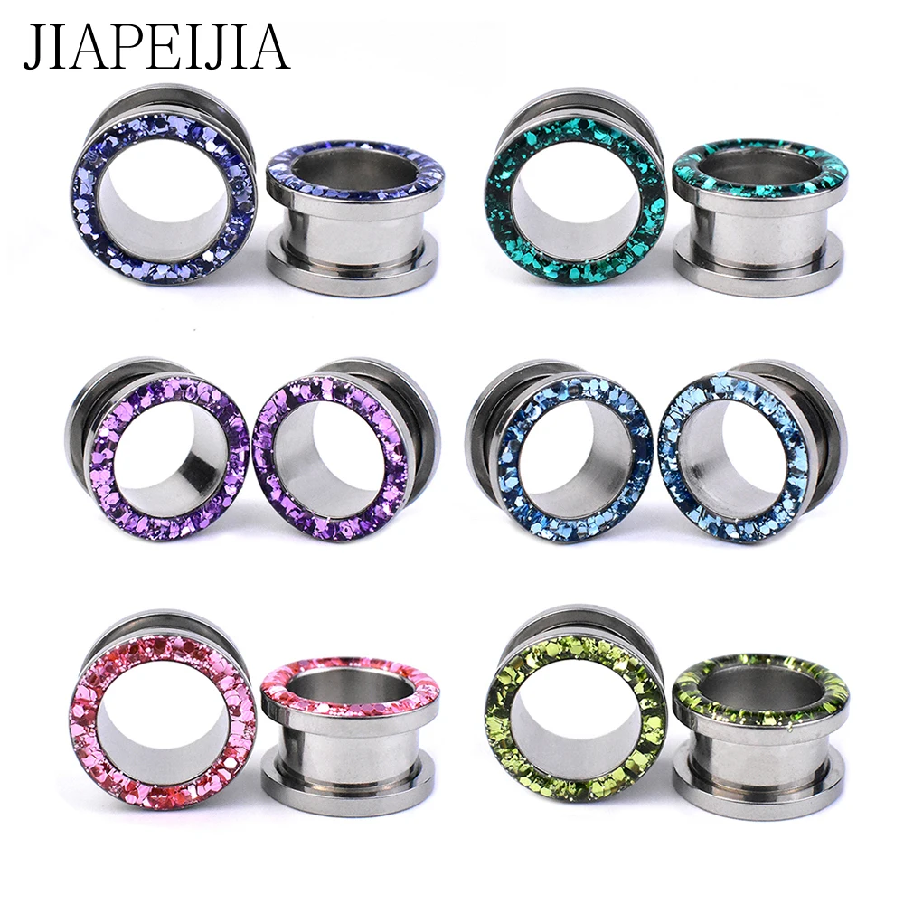 3-30mm Twinkle Hollow Ear Gauges Plugs and Tunnels Screw Fit Ear Stretcher Expander Body Piercing Jewelry