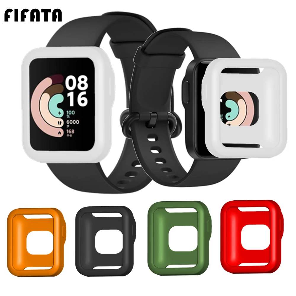 FIFATA Case Cover For Xiaomi Mi Watch Lite Replacement Protective Cover For Redmi Watch Soft TPU Silicone Bumper Protector Shell