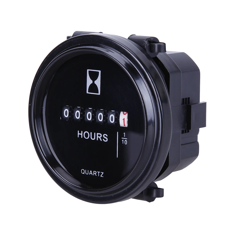 Engine Hour Meter High Precision Time Counter 6V-80V Quartz Timer Hourmeter Waterproof Hour Counter Gauge for Marine Boat Engine