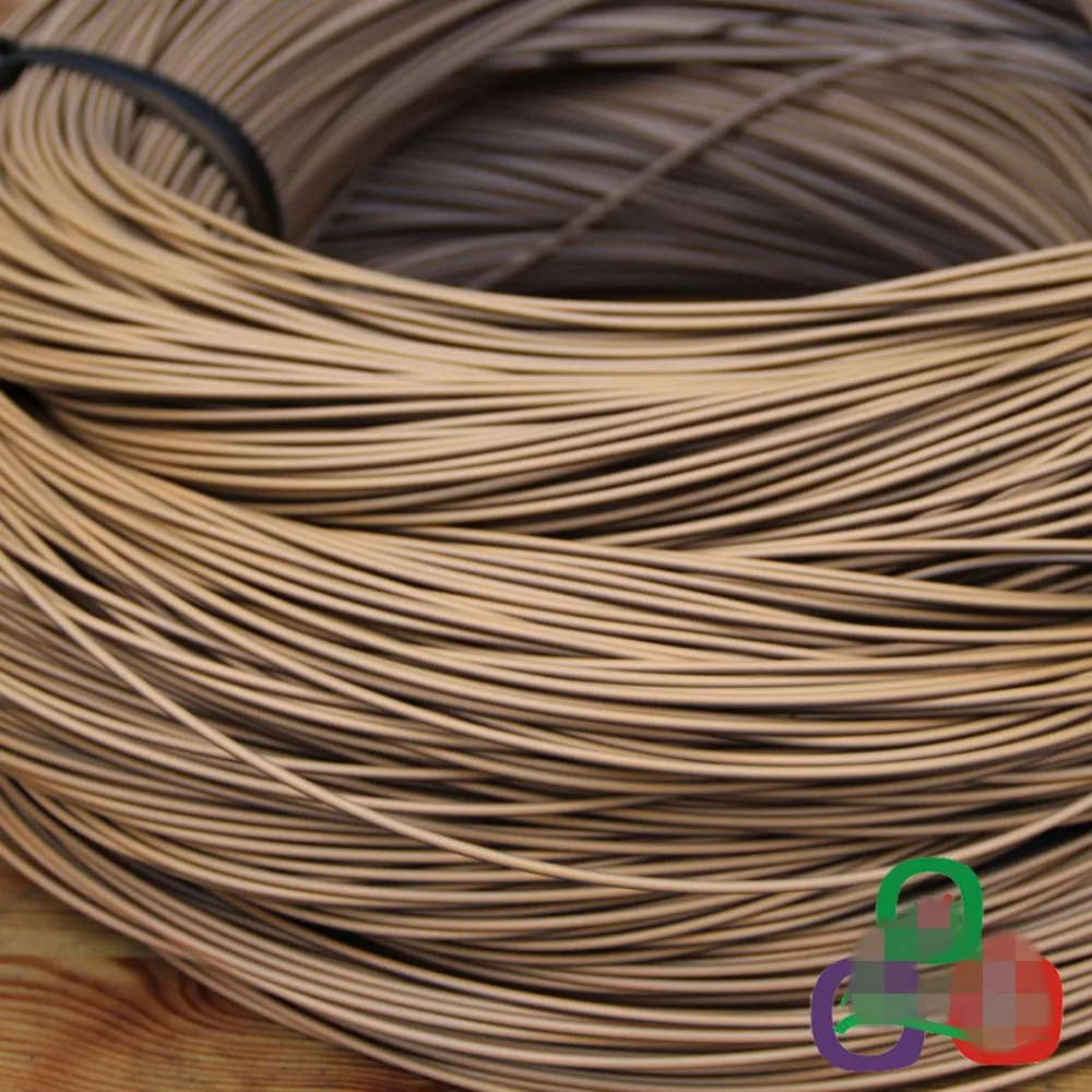 PE Rattan Material de tecelagem, Rattan plástico para tricotar e reparar cadeira cesta, Gradiente de cor café, Rattan sintético redondo, 500g, 70m