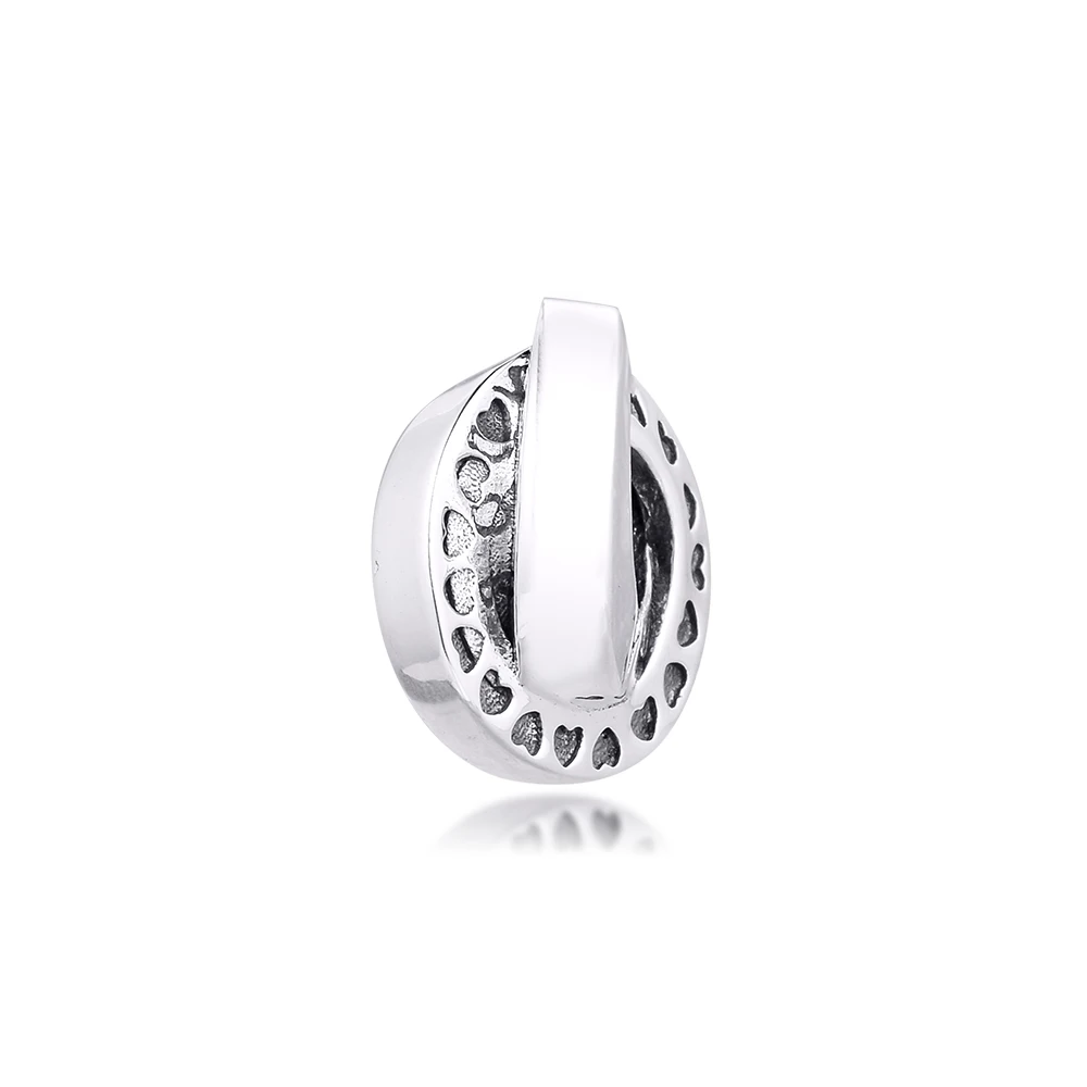 

Logo & Heart Bands Spacer Charm DIY Beads For Jewelry Making 925 Silver Fits Original Silver Charms Bracelets For Woman