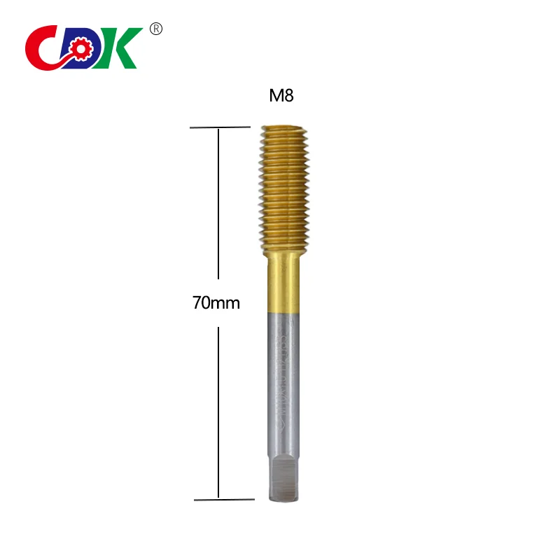 1Pcs M8 Roll Form Tap Ti-coated HSS Right Hand Tap Drill Hand Tools Screw Thread