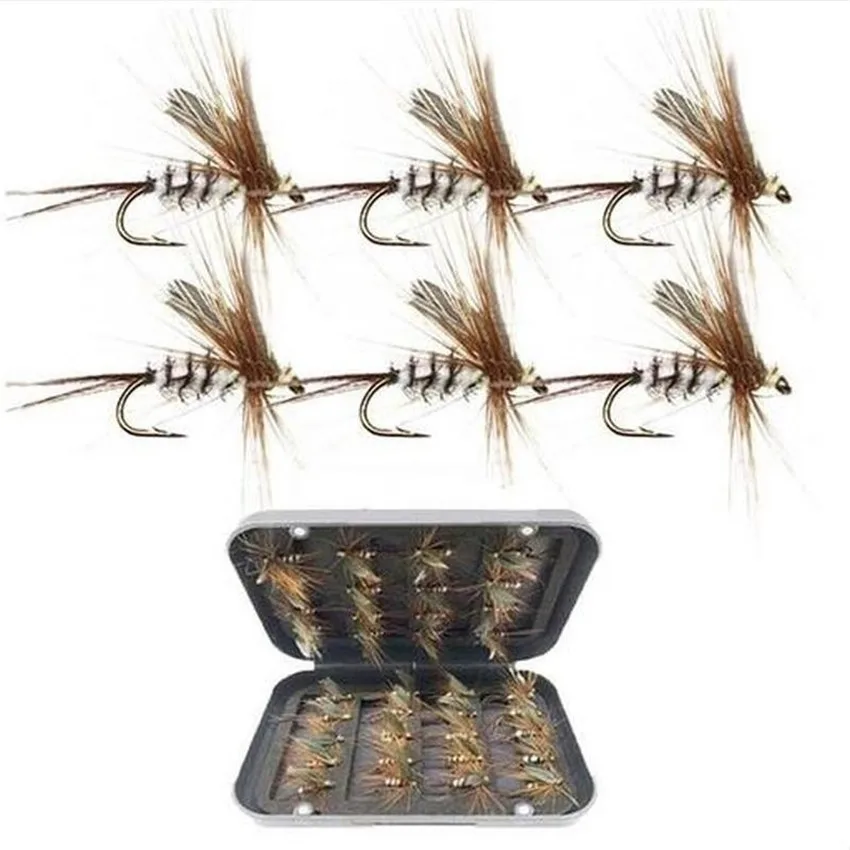 12/24Pcs Moskito Fly Fishing Flies Set Insekt Köder für Forelle Dry Fly Lure Kit Fly Angeln #12 – Detail 9