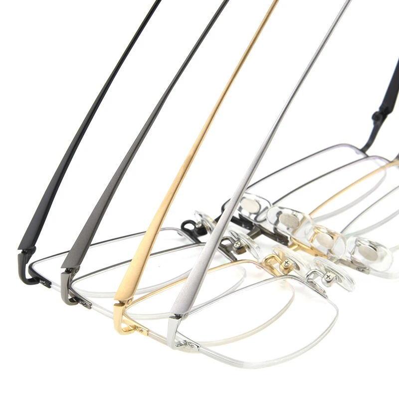 BCLEAR pur titane lunettes cadre hommes nouvelle Prescription demi Semi sans monture carré myopie optique lunettes de bonne qualité