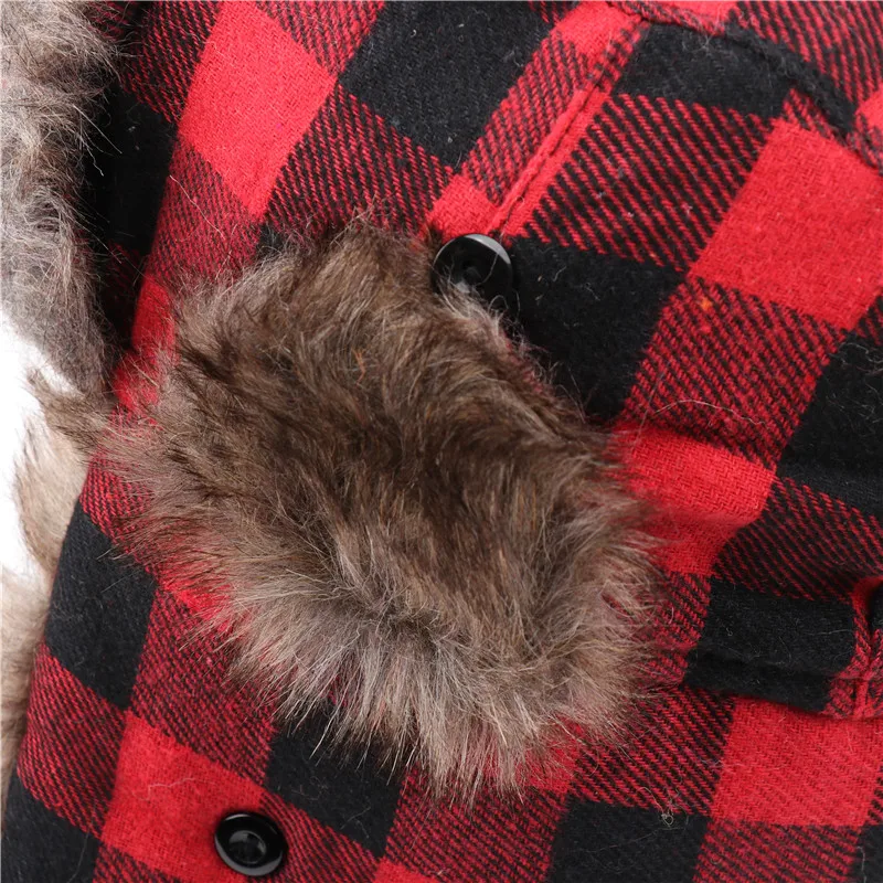 CAMOLAND Plaid Pattern Bomber Hats For Women Men Winter Thermal Fleece Earflap Caps Russia Ushanka Hat Male Snow Ski Caps