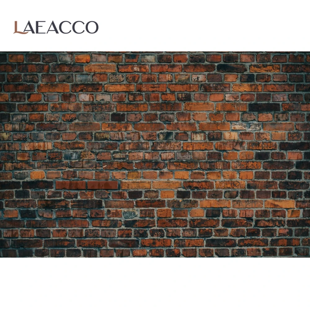 Laeacco Old Dark Black Brick Wall Pattern Home Decor Photocall Photography Background Portrait Photo Backdrop For Photo Studio