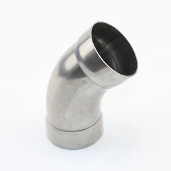 304 Stainless Steel Exhaust Pipe Silenciador, 45 Graus Diâmetro Interno, 51mm, 63mm, Cotovelo Soldado, Alta Pressão, Resistência à Corrosão