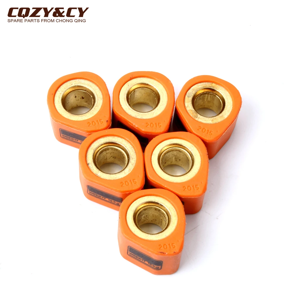 6PC Racing Variator Roller Weights 20x15mm 8g 10g 13g 15g 19g For Suzuki Burgman K2 K6 Uc Epicuro Ux Sixteen K8 125cc 150cc