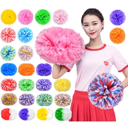 2pcs colorfast no fading cheerleader pom poms cheerleading pompoms Cheering pompom Flower Took Ball Bouquet Plastic Handles