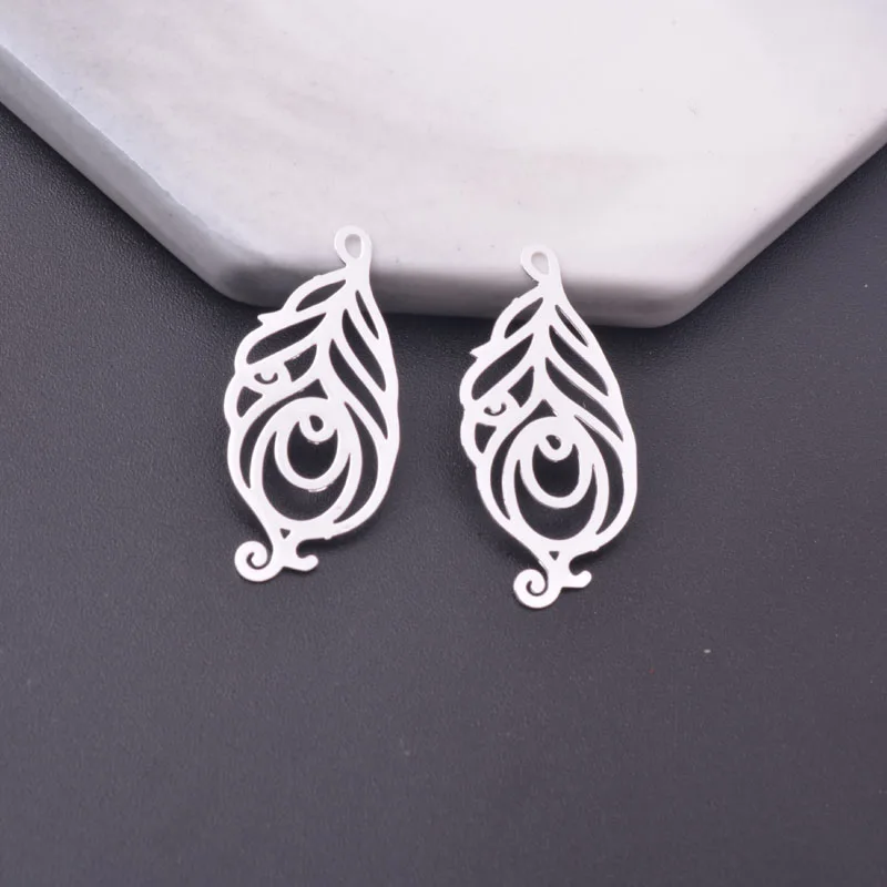 50 Stück AC12478 30*14mm Messing-Federanhänger DIY Schmuck Ohrring-Zubehör – Detail 9