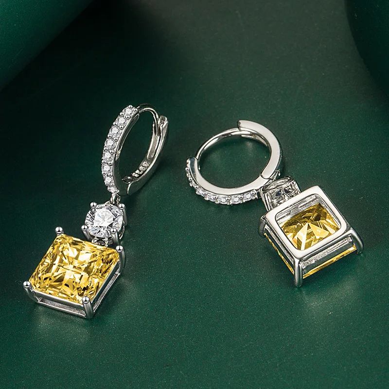 HuiSept Fashion Women Earrings 925 Silver Jewelry with Zircon Gemstone Drop Earrings Accessories for Wedding Party Promise Gift image 4
