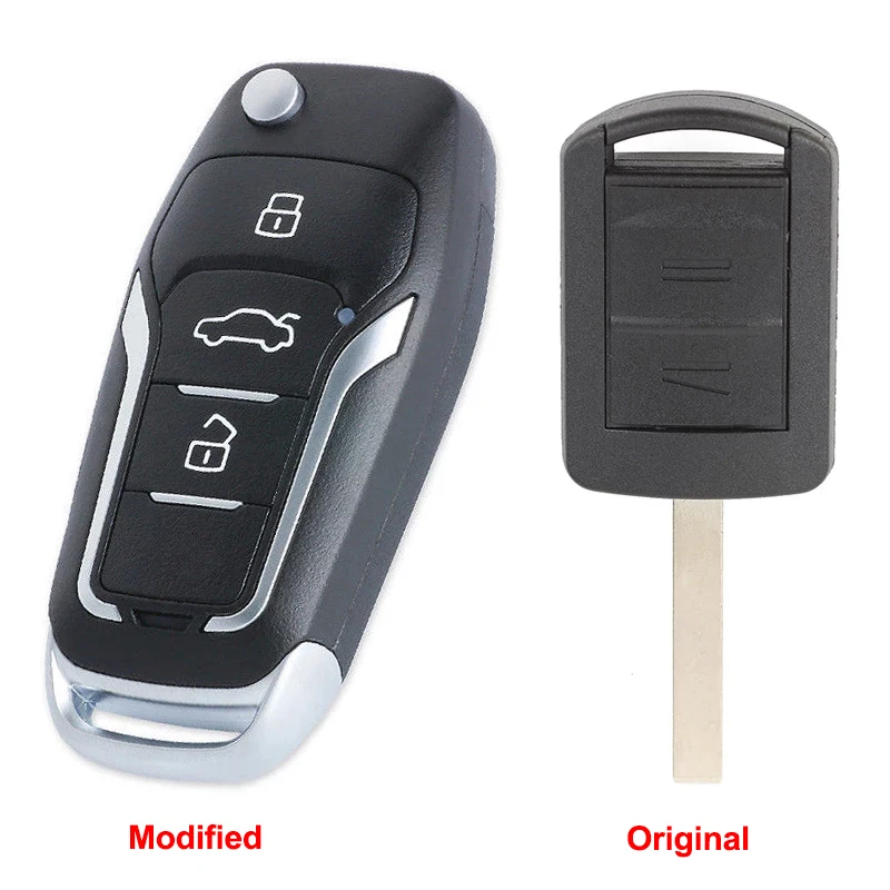 Upgraded Flip Remote Car Key Fob Replacement 2 Buttons 433MHz ID40 Chip for Opel Corsa C Meriva A Tigra B TWIN TOP 5WK48668