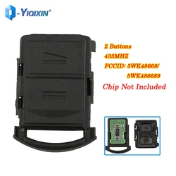 Yiqixin 2 Knop Slimme Afstandsbediening Auto Sleutel 433Mhz Voor Vauxhall Voor Opel Corsa C Meriva Tigra Combo Van Auto 5WK48669 Geen Blade Geen Chip