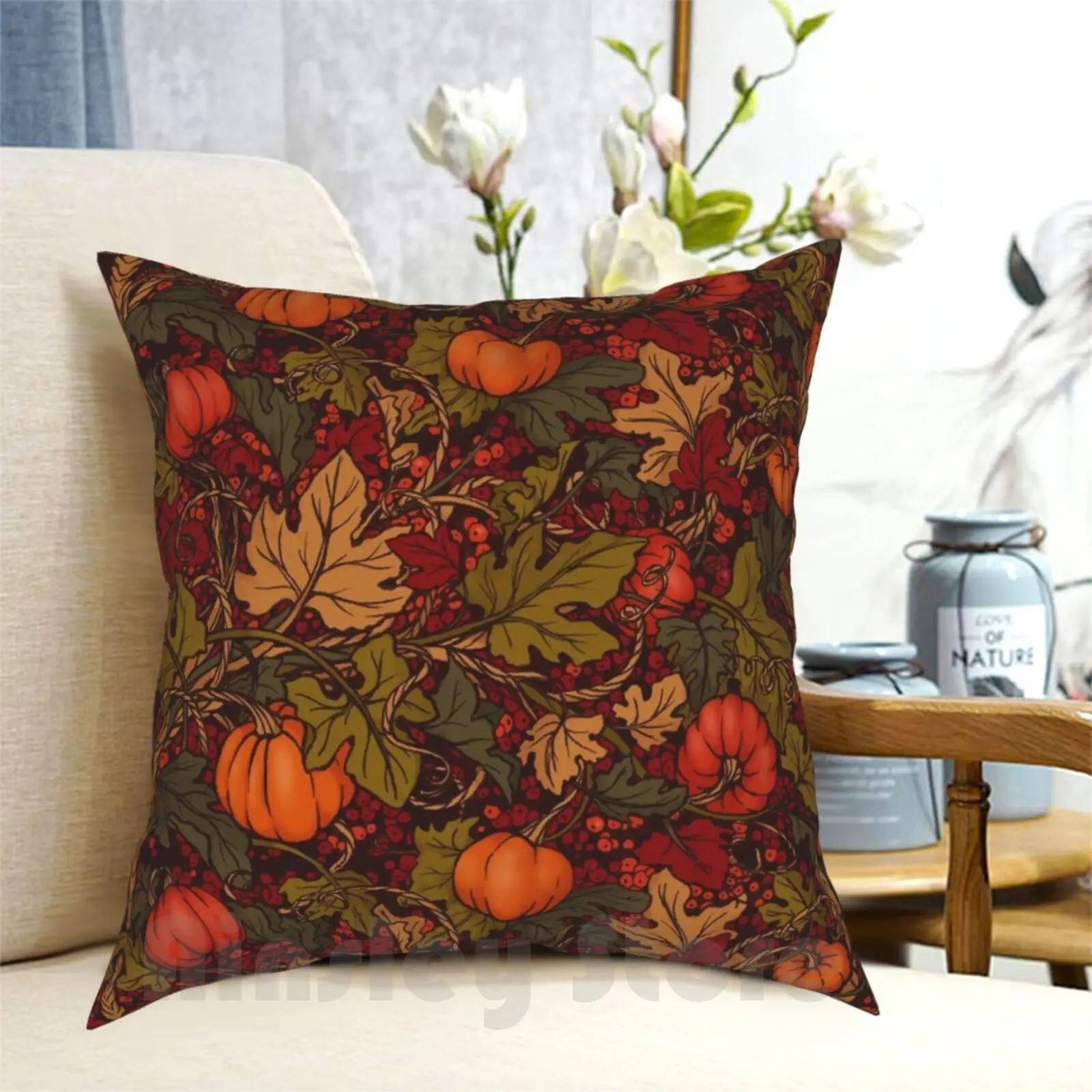 Autumn Pumpkins Pillow Case Printed Home Soft Throw Pillow Pumpkin Pumpkins Autumn Mood Autumn Halloween Hallow Eve Fall