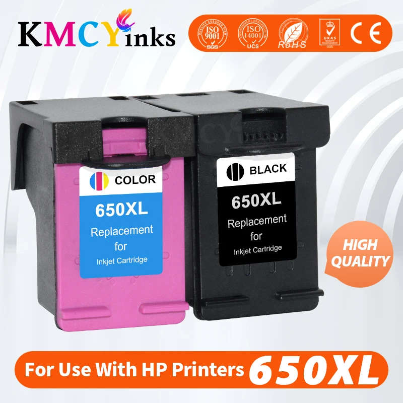 KMCYinks Ink Cartridge For HP650 650XL Replacement for HP Deskjet 1015 4510 4515 4516 4518 4640 4646 4648 2645 3515 4645 Printer