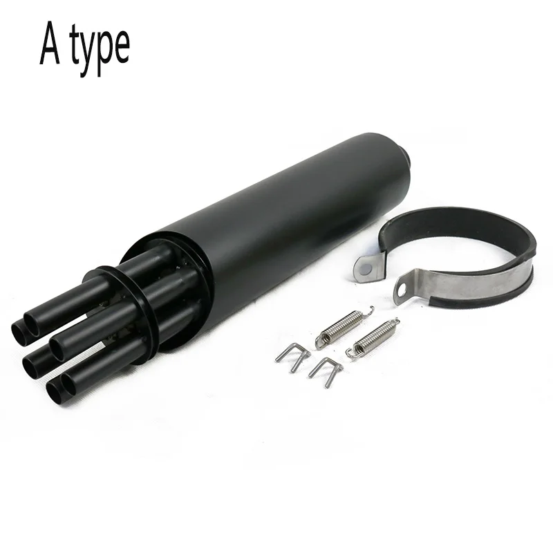Exhaust Motorcycle Muffler Gatling Gun Pipe Can Rotate Motorbike Modified For Honda Yamaha Kawasaki KTM ATV Pit Bike Scooter