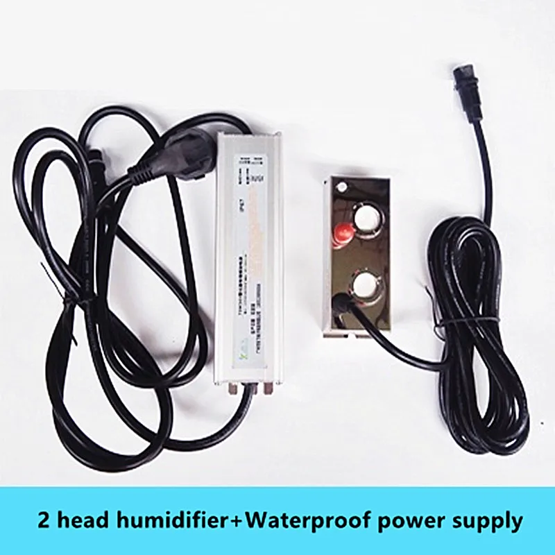 2 Head Ultrasonic Atomizer Industrial Mist Maker Humidifier Spray Head Landscape Pool Rockery Fogger With Power Supply