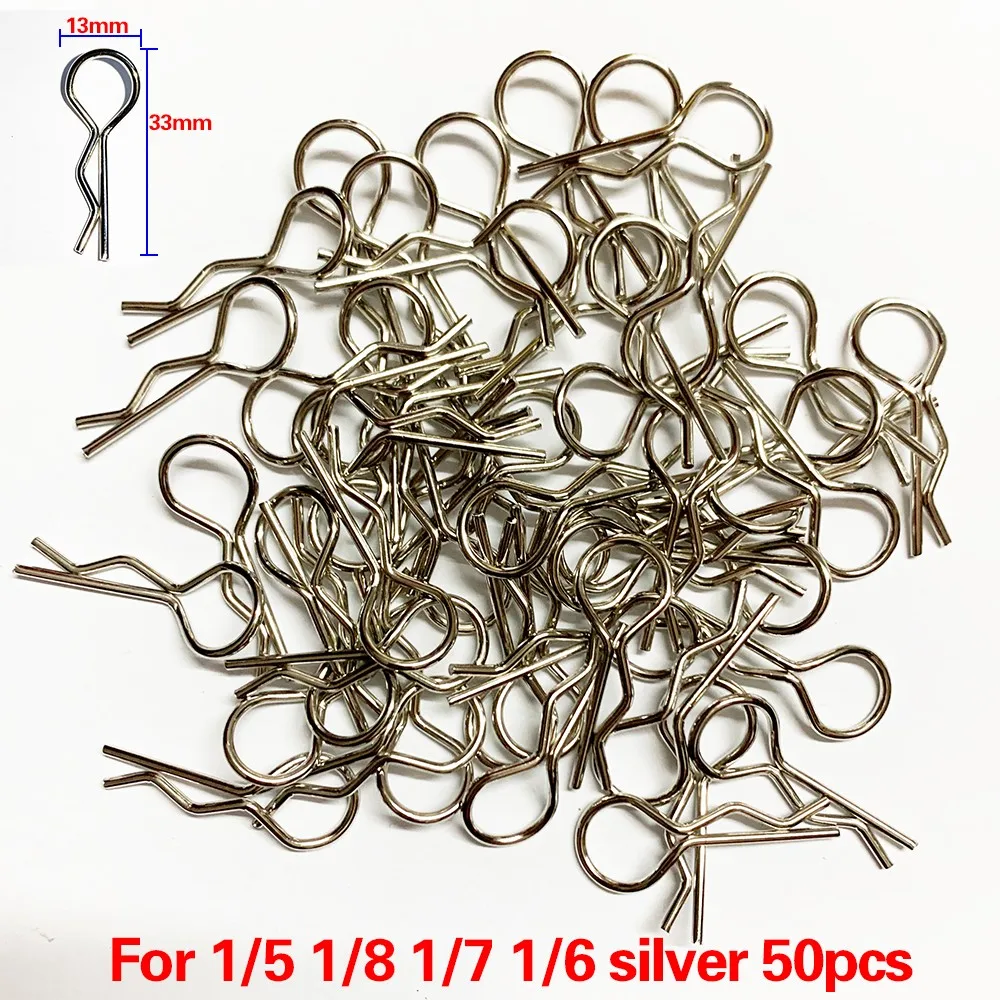 50 stücke Rc Auto Teile 1/5 1/6 1/7 1/8 1/8 1/12 1/16 Rc Autos Shell Körper Clips Pins Gehäuse Latch R schnallen Feste Für Trx-4 Scx10 Hsp – Detail 4