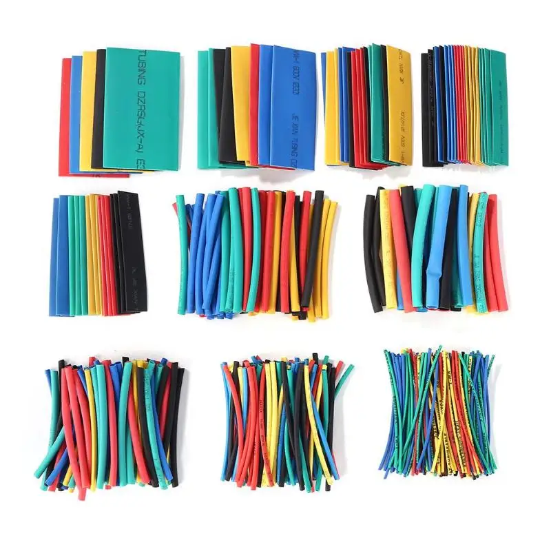 530pcs Set Polyolefin Shrinking Assorted Heat Shrink Tube Wire Cable Insulated Sleeving Tubing Set 2:1