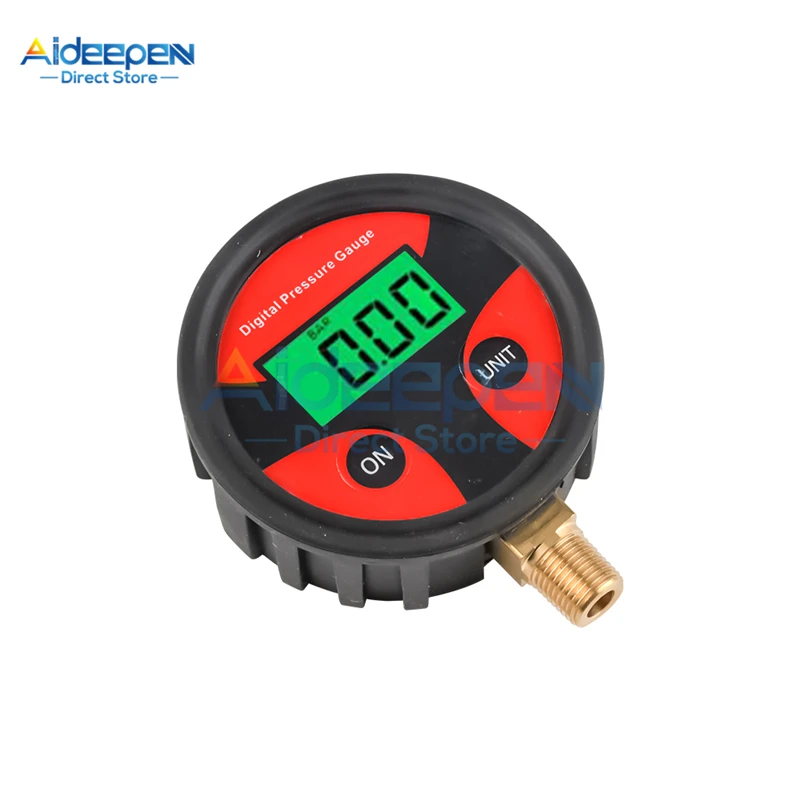 0-200PSI Air Pressure Gauge Dial Meter Tester Copper Rubber Digital Tire Pressure Gauge Tool for Car Truck Bike Auto Car Tyre