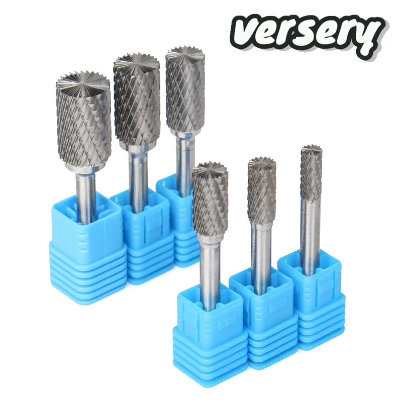 Versery 1pc B Type Head Tungsten Carbide Rotary File Tool Point Burr Die Grinder Abrasive Tools Drill Milling Carving Bit