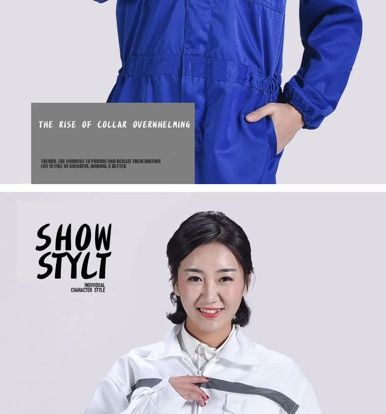 労働者つなぎ服男性/女性長袖オーバーオールフリー船安全反射ストリップ防塵汚れ保護制服ジャンプスーツ