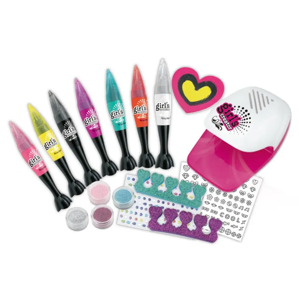 Nail Pens Salon Kit Dryer & Nail Sticker & Finger Divider Manicure Set Girl Cosmetic Toys