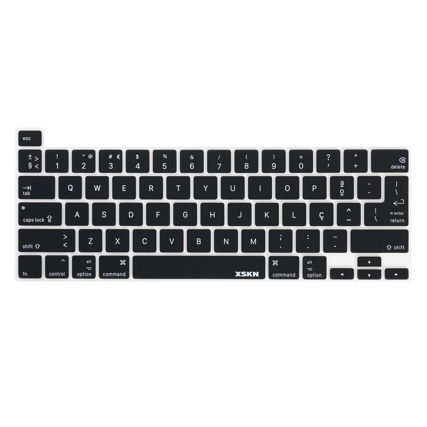 

XSKN Portuguese Language Black Silicone Keyboard Cover Skin for 2019 MacBook Pro 16 inch Touch Bar A2141 US and EU Version