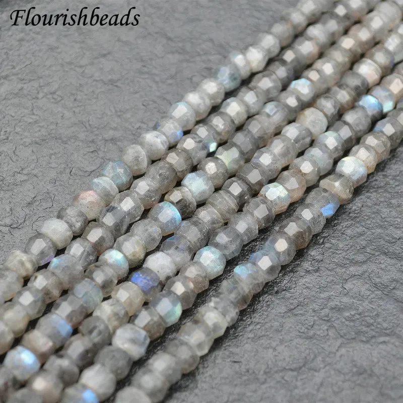 5x7mm Faceted Rondelle Shape Natural Labradorite Stone Beads Fine Jewelry Making Earrings Necklace Stone Loose Beads 5Strands