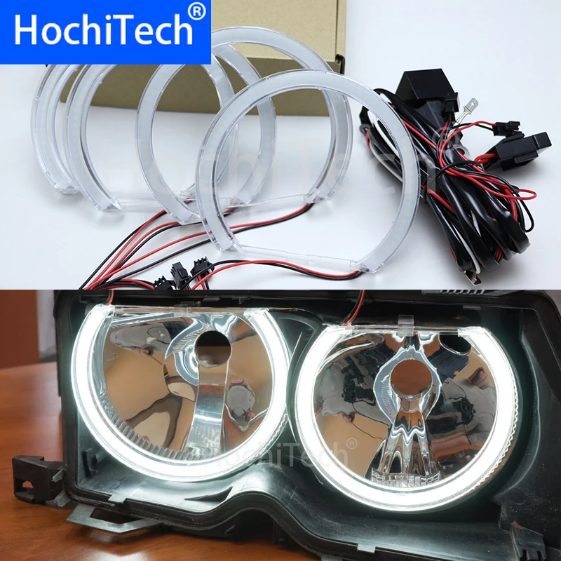 

For BMW E46 Coupe Convertible 00-03 Halogen headlight High Quality Crystal white LED angel eyes kit daytime running light DRL