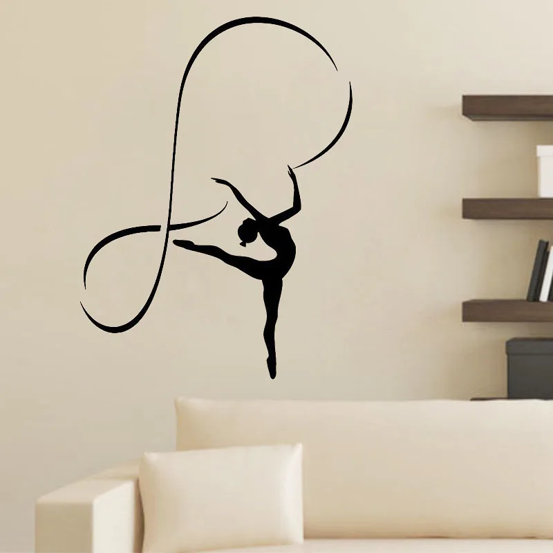 Rhythmic Gymnastics Wall Decal Sexy Girl Vinyl Art Murals Wall Stickers Girls Bedroom Home Decor Gym Sport Wallpaper