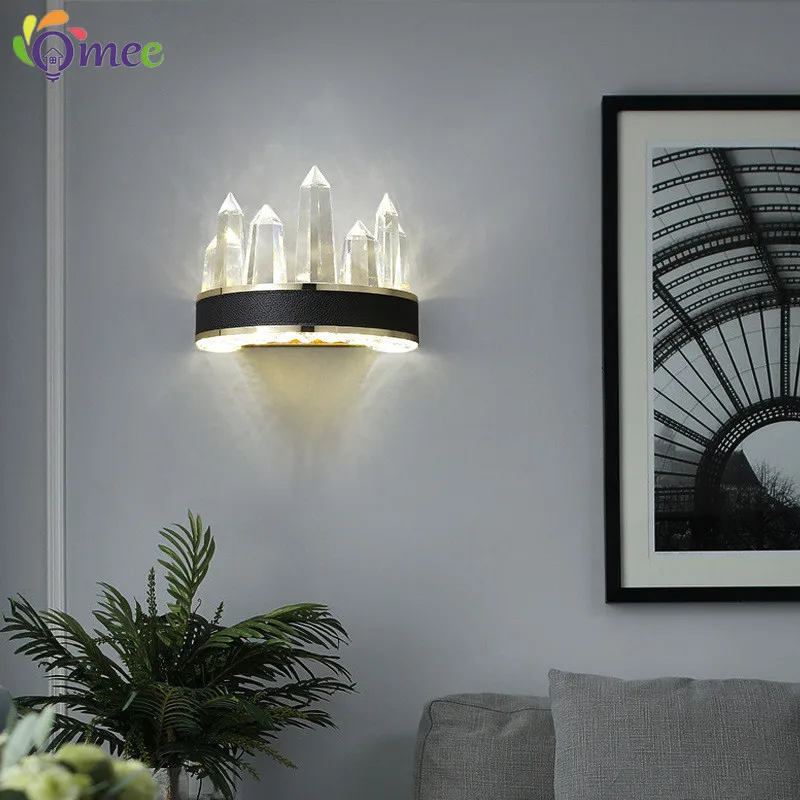 Imagem -02 - Luxo Moderno de Cristal Lâmpada Luz Parede Led Clássico Vidro Transparente Lâmpadas Parede Preto Luzes Icicle Sala Estar Iluminação Parede