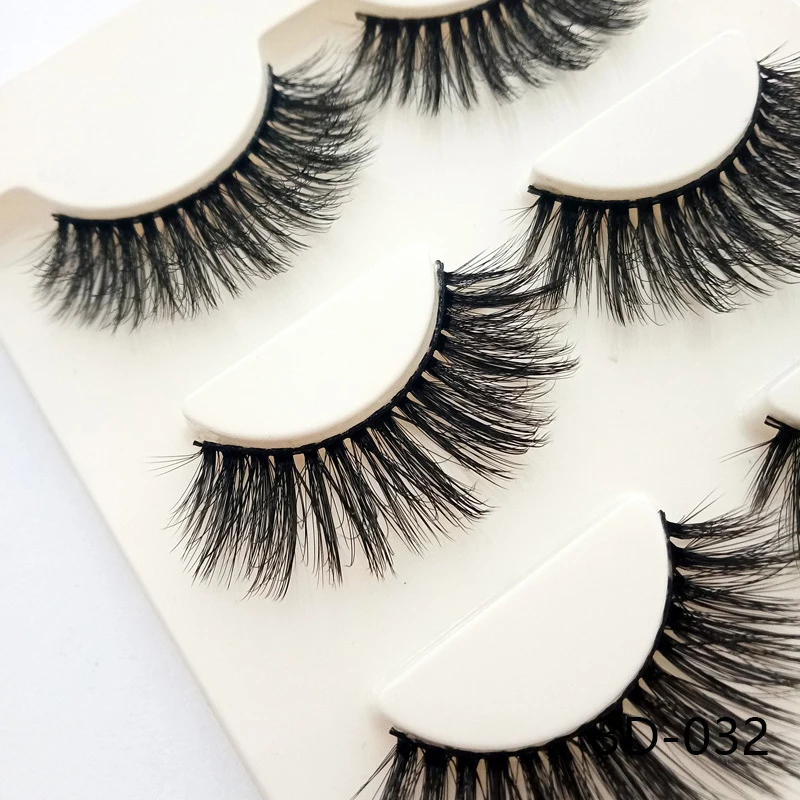 3 Pairs Natural Long False Eyelashes Handmade 3D Eyelash Thick Fake Eye Lashes Extension Women Fashion Makeup Tool maquiagem