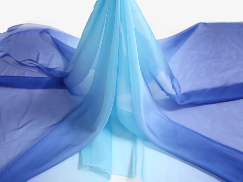 Ombre Chiffon 58'' breit nach Meter 30D Farbverlauf Chiffon transparenter Stoff Tanzschal Hochzeitsdekorationen transparent – Detail 25