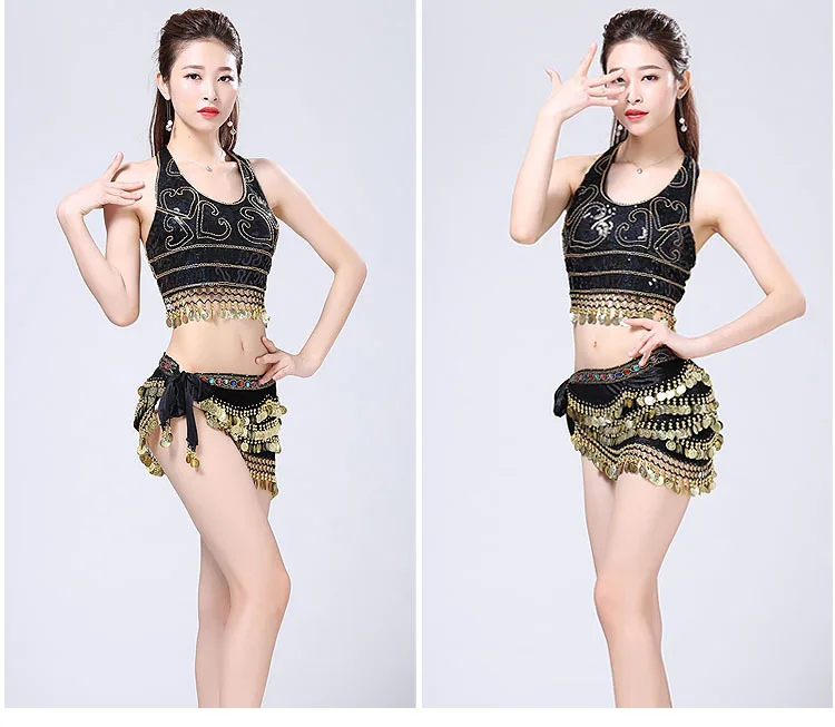 ผู้หญิงอินเดียเสื้อผ้าเต้นรำโอเรียนเต็ลBelly Danceชุดผู้ใหญ่Party Clubสวมชุดเซ็กซี่คุณภาพสูงหลายสี