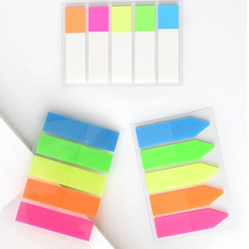 1 Pcs Fluorescence Colour Self Adhesive Memo Pad Sticky Notes Bookmark Point It Marker Memo Sticker Paper Office School Supplies