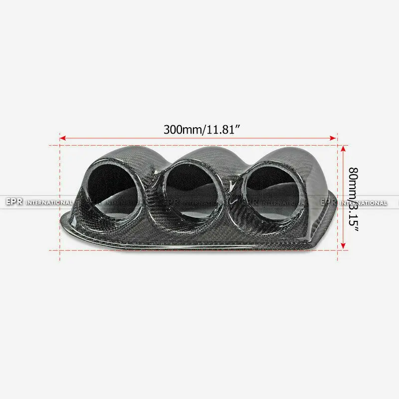 For Mitsubishi EVO 7 8 9 LHD Carbon Fiber Interior Dash Triple Gauge Pod 60mm Trim bodykits inner parts