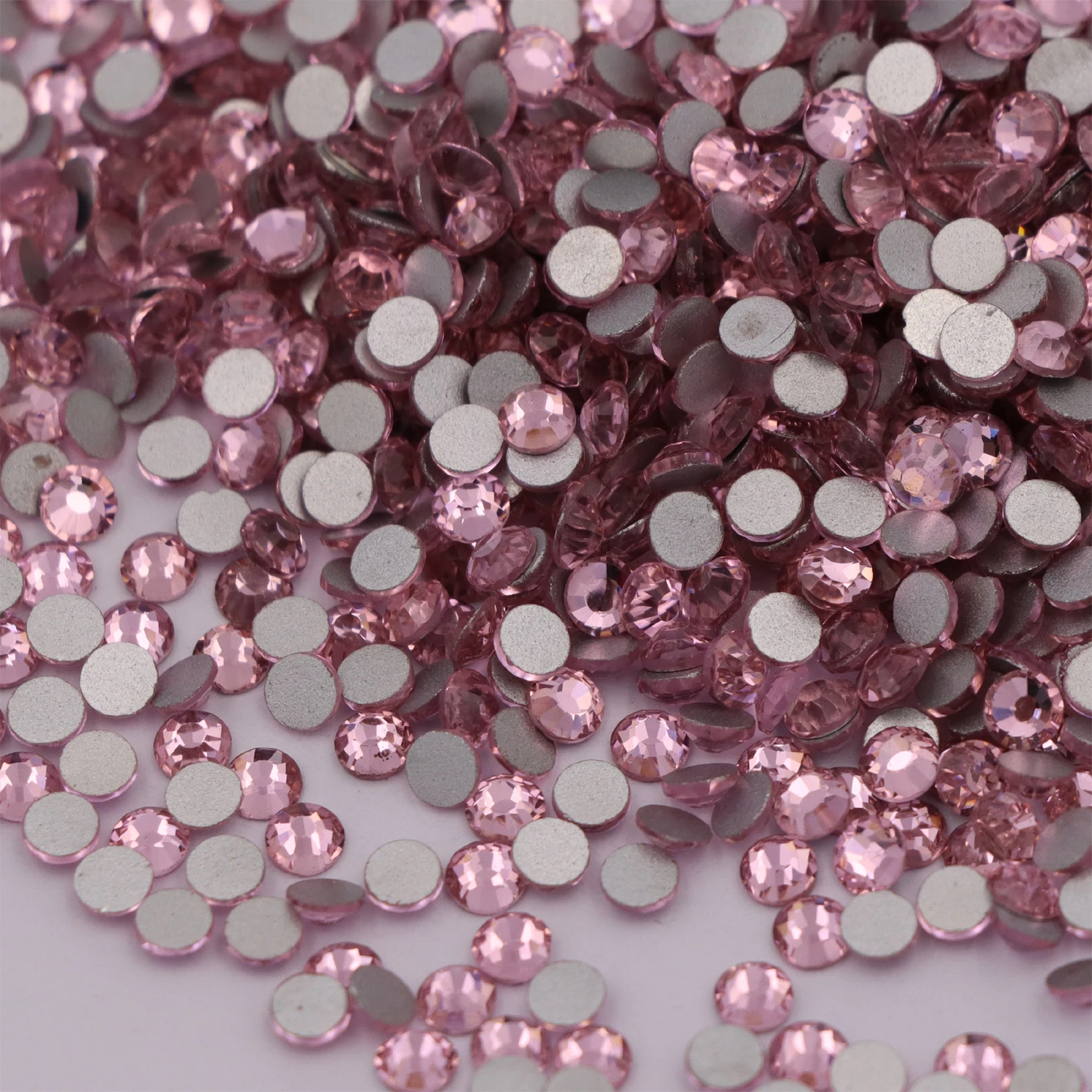 High Quality SS3-SS34 Light Rose / Pink Flat Back Rhinestones Nail Art Crystal Stones / Glue On Non Hotfix Strass