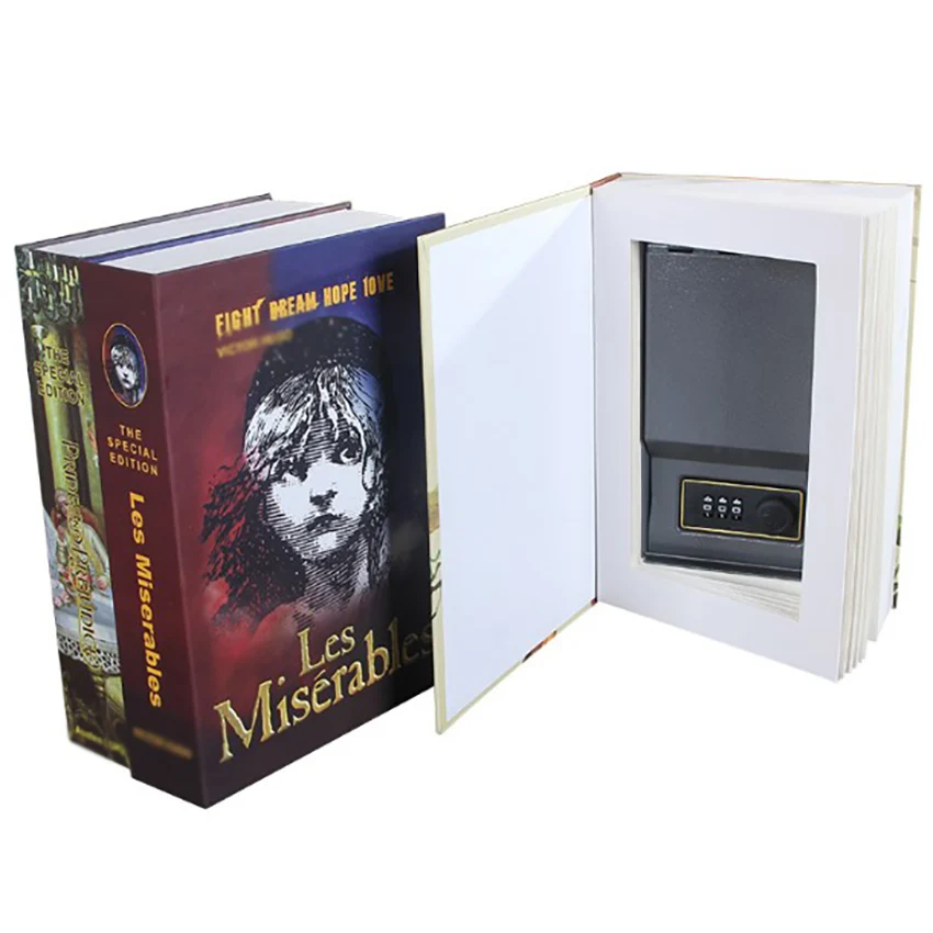 Portable Simulation Book Safes Mini Hidden Security Book Safe Case Valuables Jewelry Coin Password Key Safe Locker Storage Box