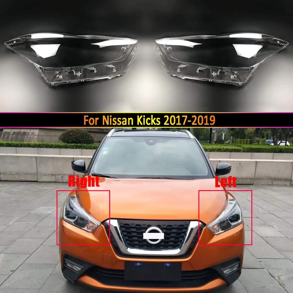 

Car Transparent Headlamp Lens Glass Shell Lamp Lampshade Headlight Cover For Nissan Kicks 2017 2018 2019 Auto Light Caps