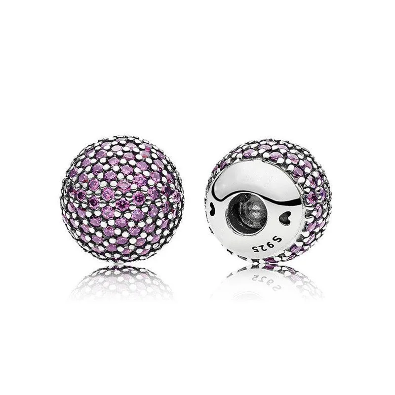 Cappuccio intercambiabile In argento Sterling 925 rosa viola pavimenta i cappucci aperti adatti agli accessori originali