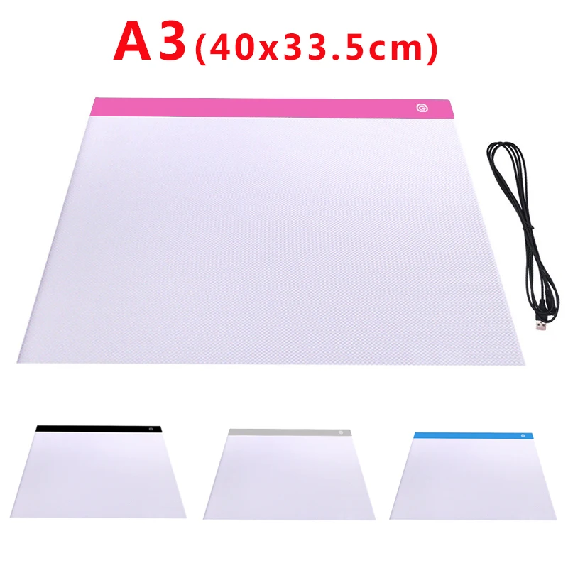 

A3(40x33.5cm) Three Level Dimmable Led Light Pad Drawing Board Pad Tracing Light Box Eye Protection Easier for Diamond Painting