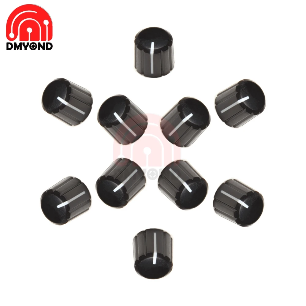 5PCS 360 Degrees Potentiometer Rotary Encoder Aluminum Alloy Half Shaft Hole Caps Knob Brick Sensor Switch For KY-040 ABS