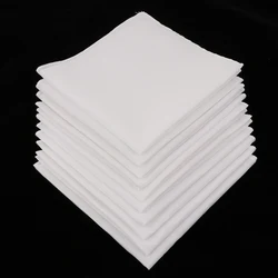 5/ 10Pcs Mens White Zakdoeken Katoen Vierkante Super Zachte Wasbare Hanky Borst Handdoek Pocket Vierkante 28X28cm Pocket Handdoek