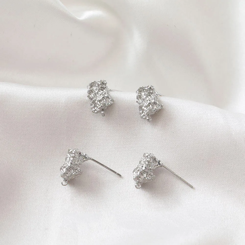 4pcs 14k Gold Plated Special Ear Studs Charms for Jewelry Making Supplies 925 Silver Needle DIY Earrings Copper Accessories