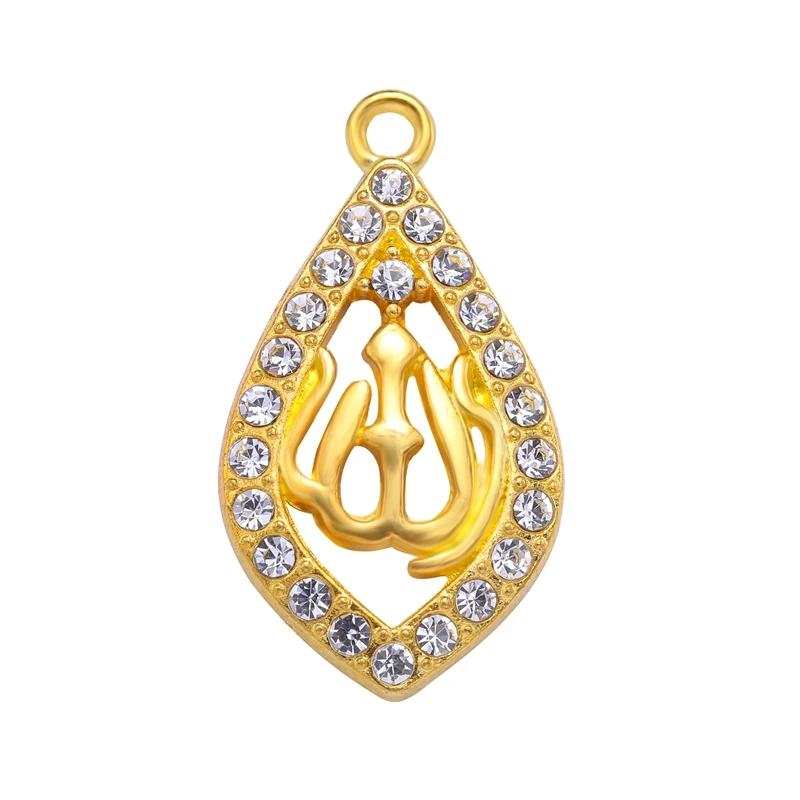 Juya 10 pièces/lot vente en gros bricolage couleur or/argent croissant Allah breloques musulmanes pour fournitures de fabrication de bijoux islamiques religieux