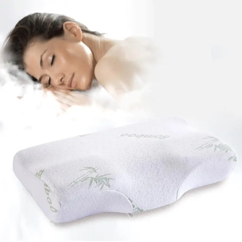 Bamboo Memory Foam Bedding Pillow Neck protection Slow Rebound   Butterfly Shaped  Health Cervical  50x30cm